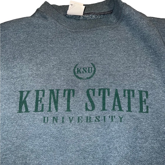 VTG 80s KSU Kent State University Green Crewneck Sweater - Picture 2 of 3